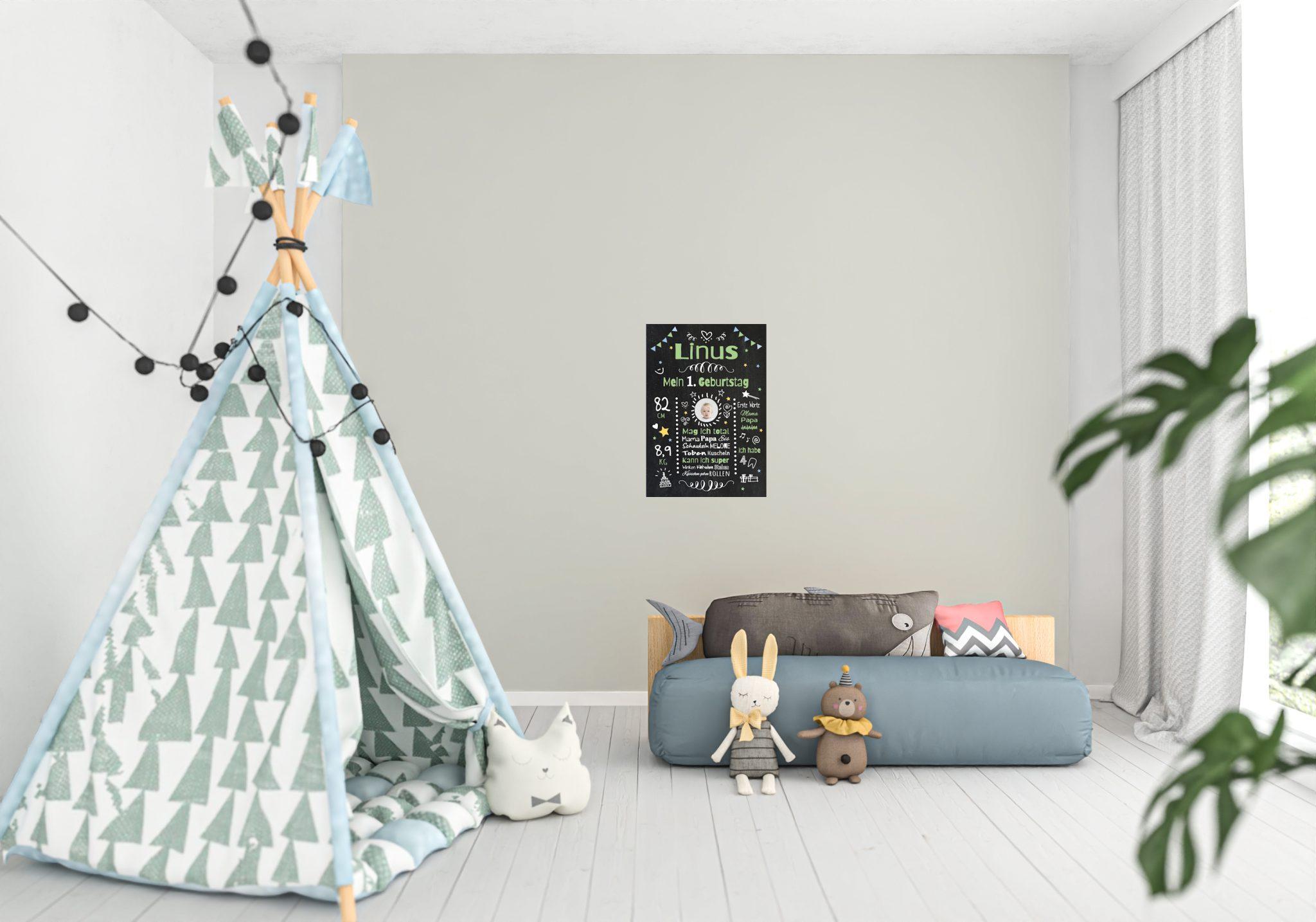 Chalkboard Meilensteintafel Geschenk 1. 2. 3. Geburtstag