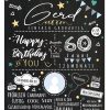 Meilensteintafel Chalkboard 60. Geburtstag Geschenk Personalisiert Chalk O Classic Geburtstagstafel Mann