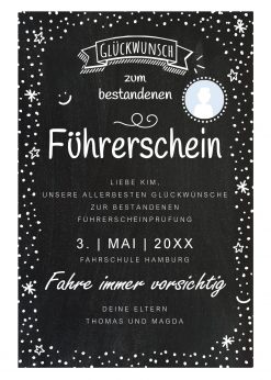 Meilensteintafel Chalkboard Führerschein Bestanden Geschenk Personalisiert Kreidetafel Happy Dots Foto