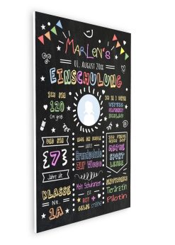 Meilensteintafel Chalkboard Geschenk Zur Einschulung Einschulungs Poster Personalisiert Klassik Mädchen 3d13