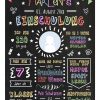 Meilensteintafel Chalkboard Geschenk Zur Einschulung Einschulungsposter Personalisiert Klassik Mädchen
