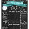 Meilensteintafel Chalkboards 60. Geburtstag Geschenk Personalisiert Happy Birthday Geburtstagstafel Türkis Mann Frau