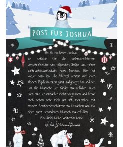 Brief Vom Weihnachtsmann Post Vorlage Zum Ausdrucken Meilensteintafel Personalisierbar Nordpol Türkis