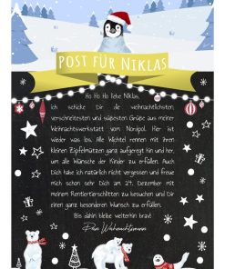 Brief Vom Weihnachtsmann Post Vorlage Zum Ausdrucken Meilensteintafel Personalisierbar Nordpol Gelb