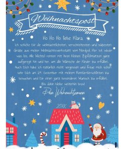 Brief Vom Weihnachtsmann Vorlage Post Zum Ausdrucken Personalisiert Meilensteintafel Chalkboard Blaue Weihnachten 2