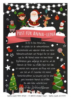 Brief Vom Weihnachtsmann Vorlage Post Zum Ausdrucken Personalisiert Meilensteintafel Chalkboard Weihnachtsparade Rot