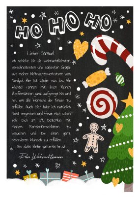 Brief Vom Weihnachtsmann Vorlage Post Zum Ausdrucken Personalisierbar Meilensteintafel Chalkboard Weihnachtscandy