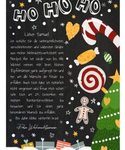 Brief Vom Weihnachtsmann Vorlage Post Zum Ausdrucken Personalisierbar Meilensteintafel Chalkboard Weihnachtscandy