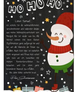 Brief Vom Weihnachtsmann Vorlage Post Zum Ausdrucken Personalisierbar Meilensteintafel Chalkboard Weihnachtsschneemann