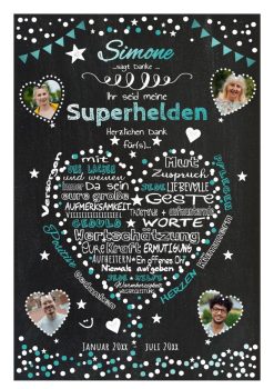 Meilensteintafel Für Krankenpfleger Altenpfleger Danke Geschenk Personalisiert Chalkboard Türkis 1