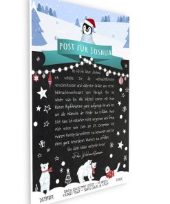 Brief Vom Weihnachtsmann Post Vorlage Zum Ausdrucken Meilensteintafel Personalisierbar Nordpol Türkis 3d3