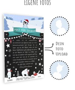 Brief Vom Weihnachtsmann Post Vorlage Zum Ausdrucken Meilensteintafel Personalisierbar Nordpol Türkis 3d6