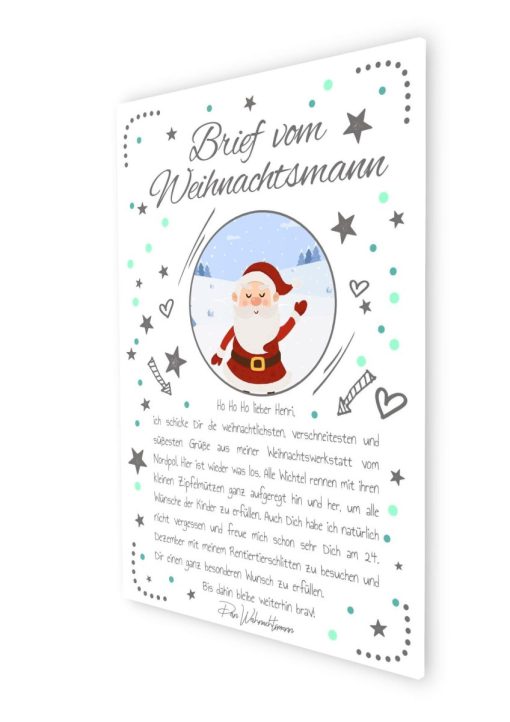 Brief Vom Weihnachtsmann Post Personalisierbar Vorlage Zum Ausdrucken Chalkboard Meilensteintafel Weihnachten Merry Xmas 3d White2
