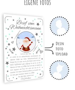 Brief Vom Weihnachtsmann Post Personalisierbar Vorlage Zum Ausdrucken Chalkboard Meilensteintafel Weihnachten Merry Xmas 3d White6