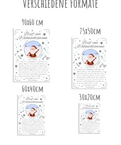 Brief Vom Weihnachtsmann Post Personalisierbar Vorlage Zum Ausdrucken Chalkboard Meilensteintafel Weihnachten Merry Xmas 3d White7