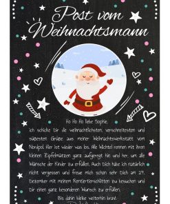 Brief Vom Weihnachtsmann Post Personalisierbar Vorlage Zum Ausdrucken Chalkboard Meilensteintafel Weihnachten Merry Xmas Rosa