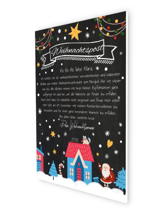 Brief Vom Weihnachtsmann Vorlage Post Zum Ausdrucken Personalisiert Meilensteintafel Chalkboard Blaue Weihnachten 3d2