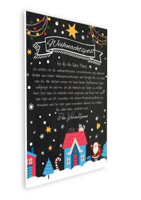 Brief Vom Weihnachtsmann Vorlage Post Zum Ausdrucken Personalisiert Meilensteintafel Chalkboard Blaue Weihnachten 3d3