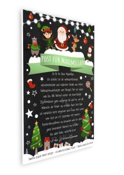 Brief Vom Weihnachtsmann Vorlage Post Zum Ausdrucken Personalisiert Meilensteintafel Chalkboard Weihnachtsparade Grün 3d3