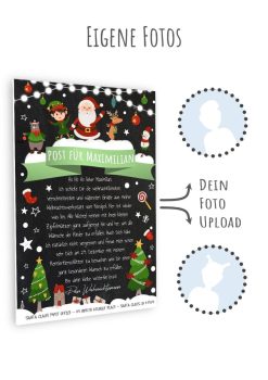 Brief Vom Weihnachtsmann Vorlage Post Zum Ausdrucken Personalisiert Meilensteintafel Chalkboard Weihnachtsparade Grün 3d6