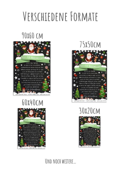 Brief Vom Weihnachtsmann Vorlage Post Zum Ausdrucken Personalisiert Meilensteintafel Chalkboard Weihnachtsparade Grün 3d7