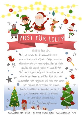 Brief Vom Weihnachtsmann Vorlage Post Zum Ausdrucken Personalisiert Meilensteintafel Chalkboard Weihnachtsparade Rot White