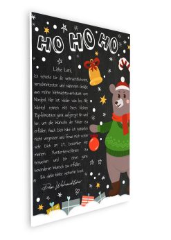 Brief Vom Weihnachtsmann Vorlage Post Zum Ausdrucken Personalisierbar Meilensteintafel Chalkboard Weihnachtsbär 3d3