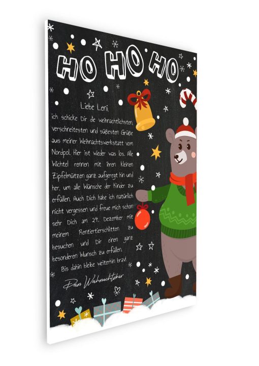 Brief Vom Weihnachtsmann Vorlage Post Zum Ausdrucken Personalisierbar Meilensteintafel Chalkboard Weihnachtsbär 3d3