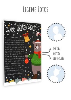 Brief Vom Weihnachtsmann Vorlage Post Zum Ausdrucken Personalisierbar Meilensteintafel Chalkboard Weihnachtsbär 3d6