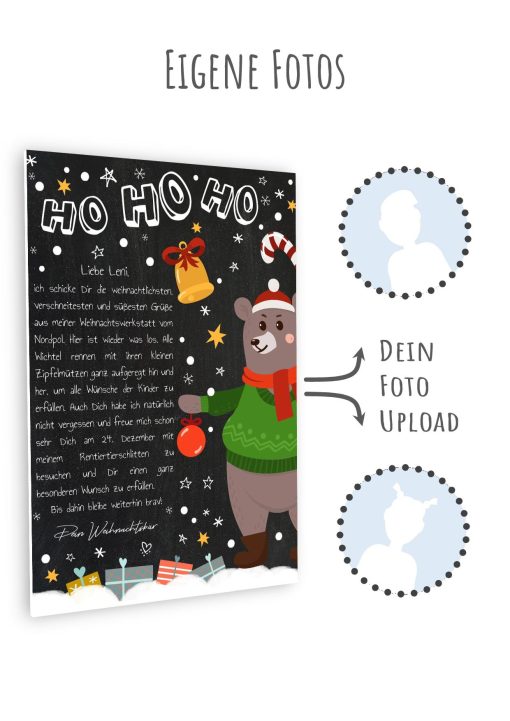 Brief Vom Weihnachtsmann Vorlage Post Zum Ausdrucken Personalisierbar Meilensteintafel Chalkboard Weihnachtsbär 3d6