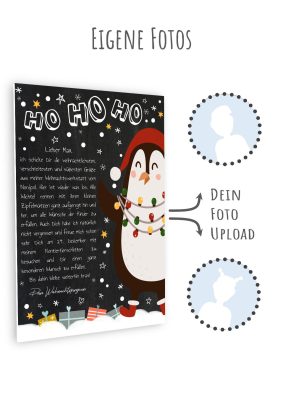 Brief Vom Weihnachtsmann Vorlage Post Zum Ausdrucken Personalisierbar Meilensteintafel Chalkboard Weihnachtspinguin 3d6