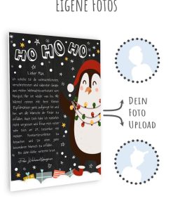 Brief Vom Weihnachtsmann Vorlage Post Zum Ausdrucken Personalisierbar Meilensteintafel Chalkboard Weihnachtspinguin 3d6
