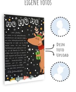 Brief Vom Weihnachtsmann Vorlage Post Zum Ausdrucken Personalisierbar Meilensteintafel Chalkboard Weihnachtsrentier 3d6