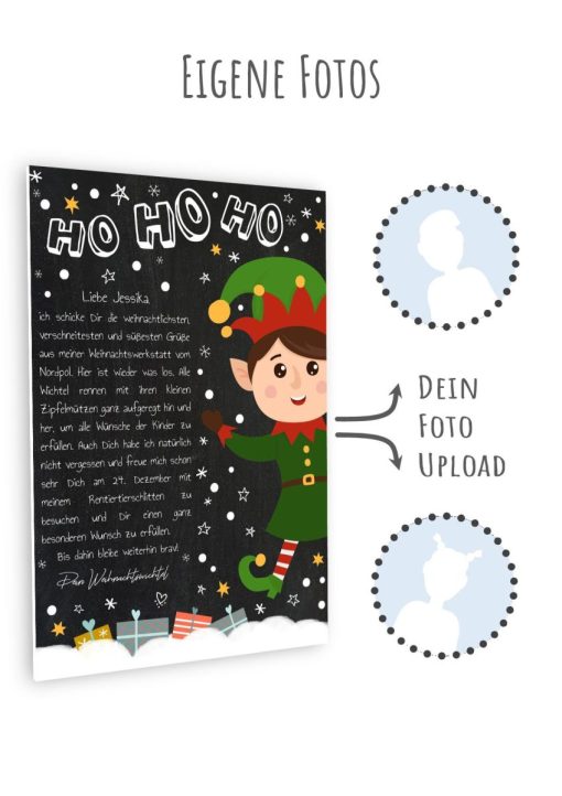Brief Vom Weihnachtsmann Vorlage Post Zum Ausdrucken Personalisierbar Meilensteintafel Chalkboard Weihnachtswichtel 3d6