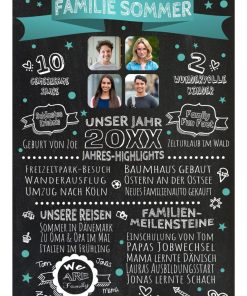 Meilensteintafel Chalkboard Familien Jahresrückblick Personalisierbar Geschenk Weihnachten 2 1