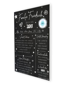 Meilensteintafel Chalkboard Familien Jahresrückblick Personalisiert Geschenk Weihnachten Eleganz 3d2