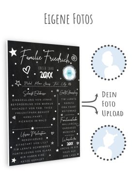 Meilensteintafel Chalkboard Familien Jahresrückblick Personalisiert Geschenk Weihnachten Eleganz 3d6