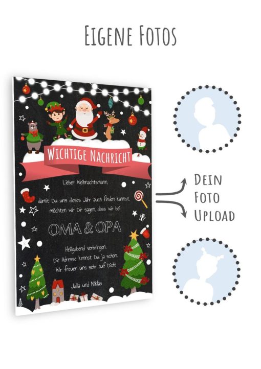 Personalisierter Brief An Den Weihnachtsmann Wegweiser Post Vorlage Zum Ausdrucken Chalkboard Meilensteintafel Xmas 3d6