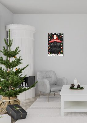 Personalisierter Brief Vom Weihnachtsmann Post Vorlage Zum Ausdrucken Chalkboard Meilensteintafel Weihnachten 3d1