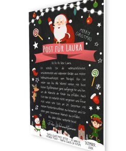 Personalisierter Brief Vom Weihnachtsmann Post Vorlage Zum Ausdrucken Chalkboard Meilensteintafel Weihnachten 3d2