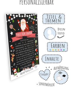 Personalisierter Brief Vom Weihnachtsmann Post Vorlage Zum Ausdrucken Chalkboard Meilensteintafel Weihnachten 3d4