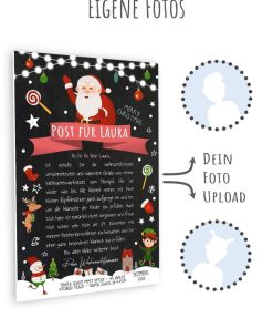 Personalisierter Brief Vom Weihnachtsmann Post Vorlage Zum Ausdrucken Chalkboard Meilensteintafel Weihnachten 3d6
