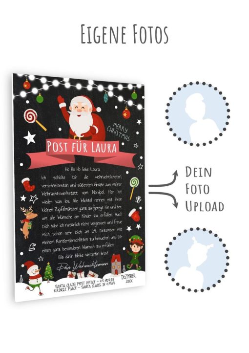 Personalisierter Brief Vom Weihnachtsmann Post Vorlage Zum Ausdrucken Chalkboard Meilensteintafel Weihnachten 3d6