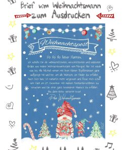 Brief Vom Weihnachtsmann Post Vorlage Zum Ausdrucken Personalisiert Chalkboard Meilensteintafel Weihnachten Wichtel 0