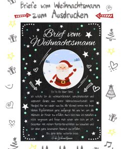 Brief Vom Weihnachtsmann Post Personalisierbar Vorlage Zum Ausdrucken Chalkboard Meilensteintafel Weihnachten 0