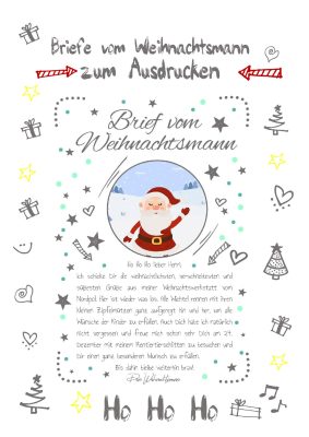 Brief Vom Weihnachtsmann Post Personalisierbar Vorlage Zum Ausdrucken Whiteboard Meilensteintafel Weihnachten