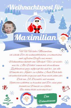 Brief Vom Weihnachtsmann Vorlage Post Zum Ausdrucken Personalisiert Meilensteintafel Chalkboard Diy Weihnachten No 1 Hell