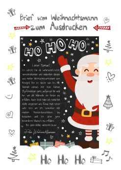 Brief Vom Weihnachtsmann Vorlage Post Zum Ausdrucken Personalisierbar Meilensteintafel Chalkboard Weihnachtsmann 0