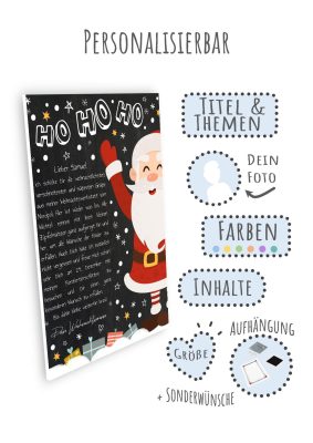 Brief Vom Weihnachtsmann Vorlage Post Zum Ausdrucken Personalisierbar Meilensteintafel Chalkboard Weihnachtsmann 3d4