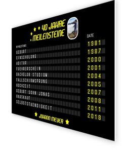 Meilensteintafel Chalkboard Geschenk 40. Geburtstag Departure Board Flughafen Abflugtafel Personalisiert Simple Q04